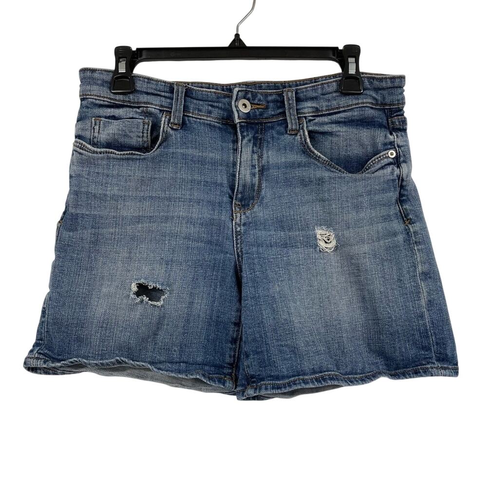Pilcro and the Letterpress Womens Denim Slim Boyfriend Jean Shorts 27 Blue